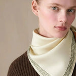 Taş Kenarı Geometrik Desenli İpek Eşarp  Mısırlı 1951