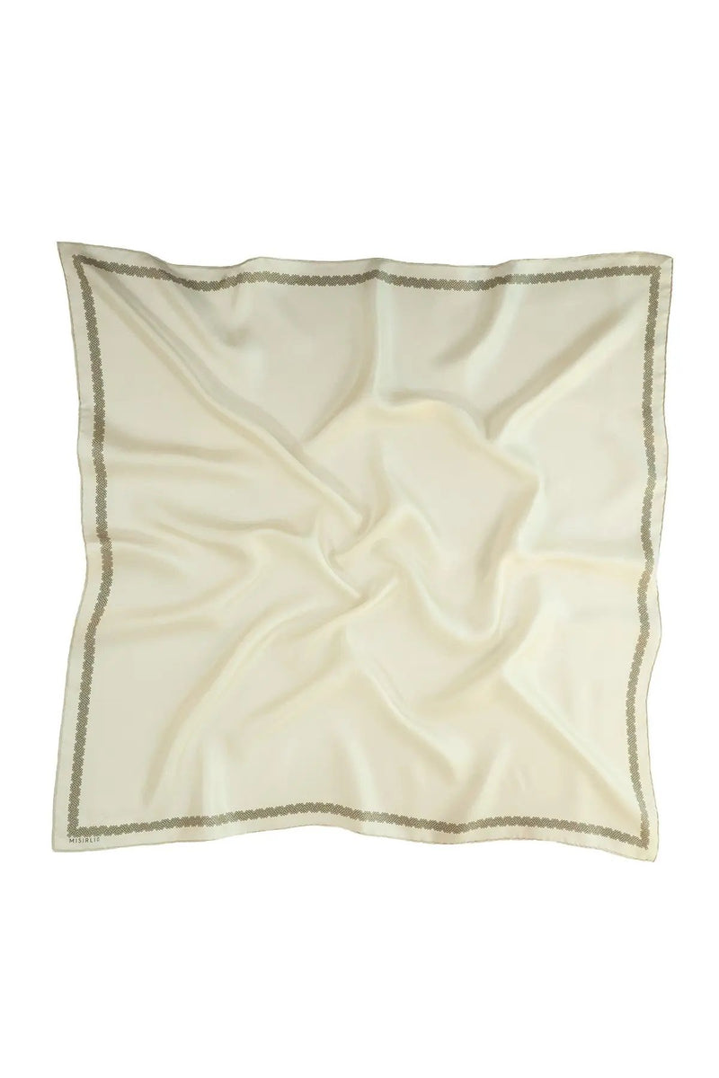 Taş Kenarı Geometrik Desenli İpek Eşarp  Mısırlı 1951