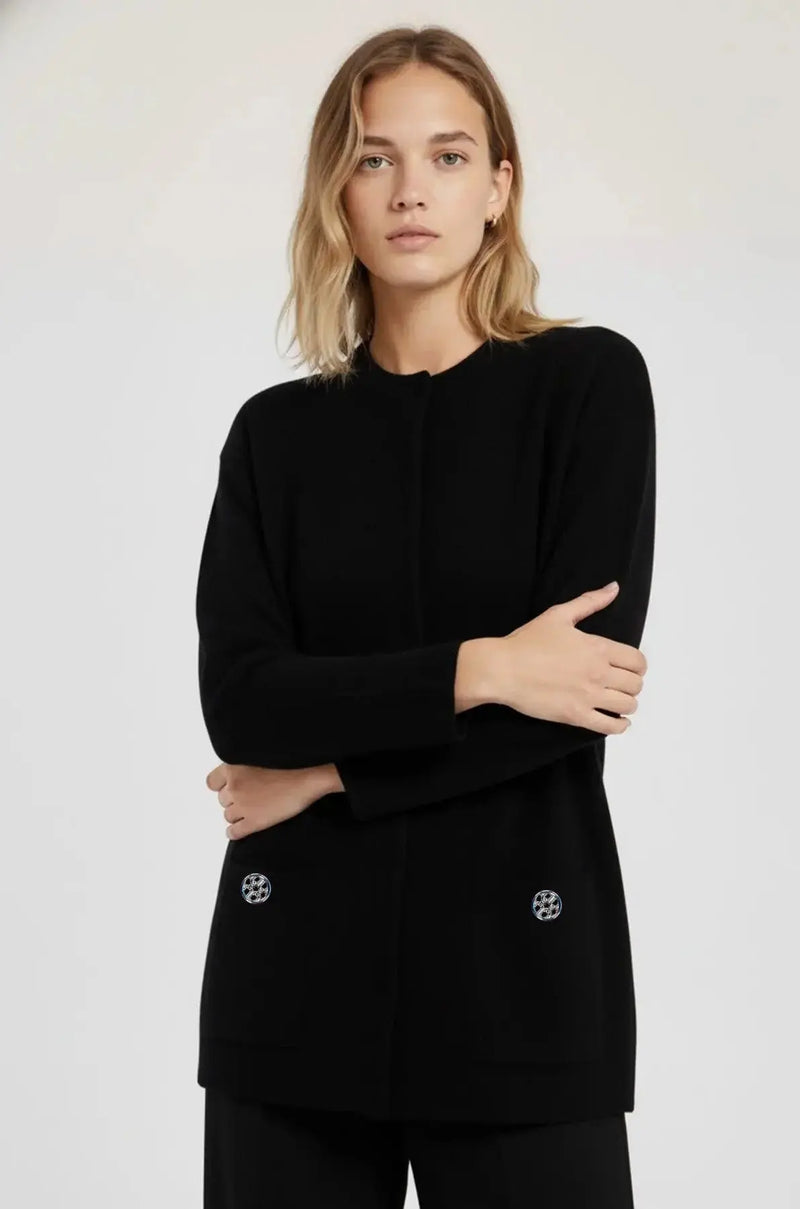 Siyah Cepleri Düğmeli Kadın Ceket  Mısırlı 1951