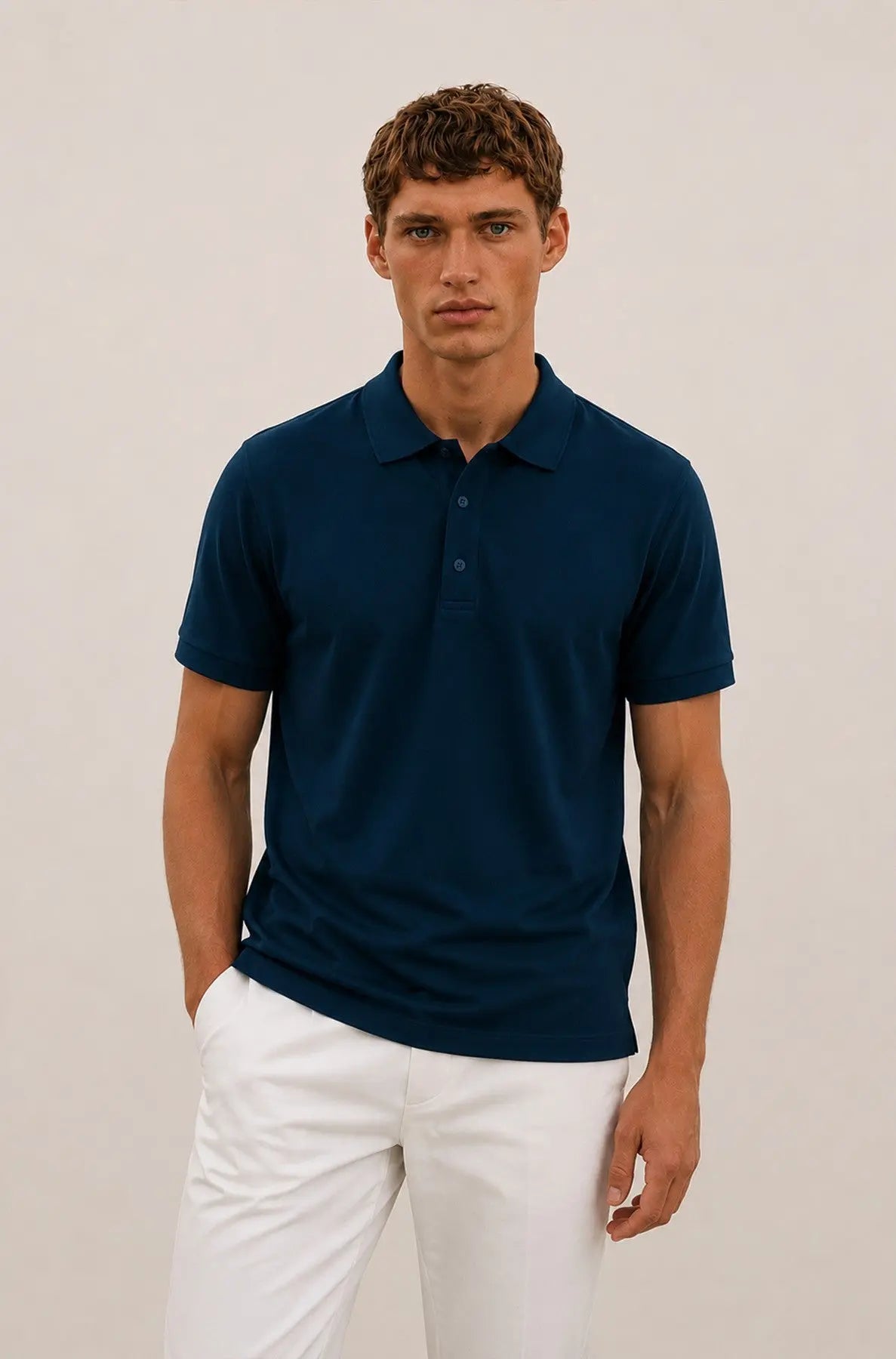 Lacivert Polo Yaka Triko Erkek T-Shirt  Mısırlı 1951