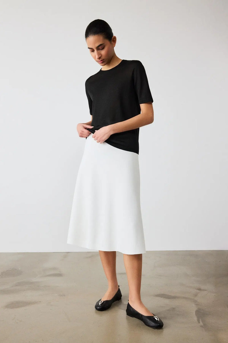 Beyaz Yüksek Bel Midi Boy Etek  Mısırlı 1951