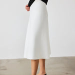 Beyaz Yüksek Bel Midi Boy Etek  Mısırlı 1951