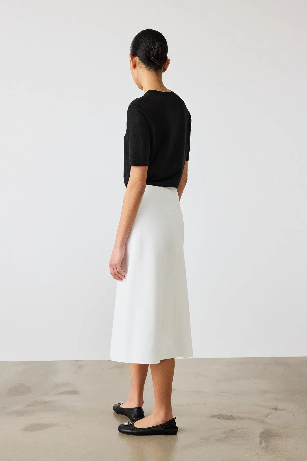 Beyaz Yüksek Bel Midi Boy Etek  Mısırlı 1951