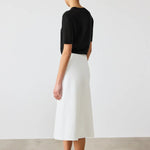 Beyaz Yüksek Bel Midi Boy Etek  Mısırlı 1951