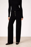Siyah Cep Detaylı Fermuarlı Kadın Pantolon