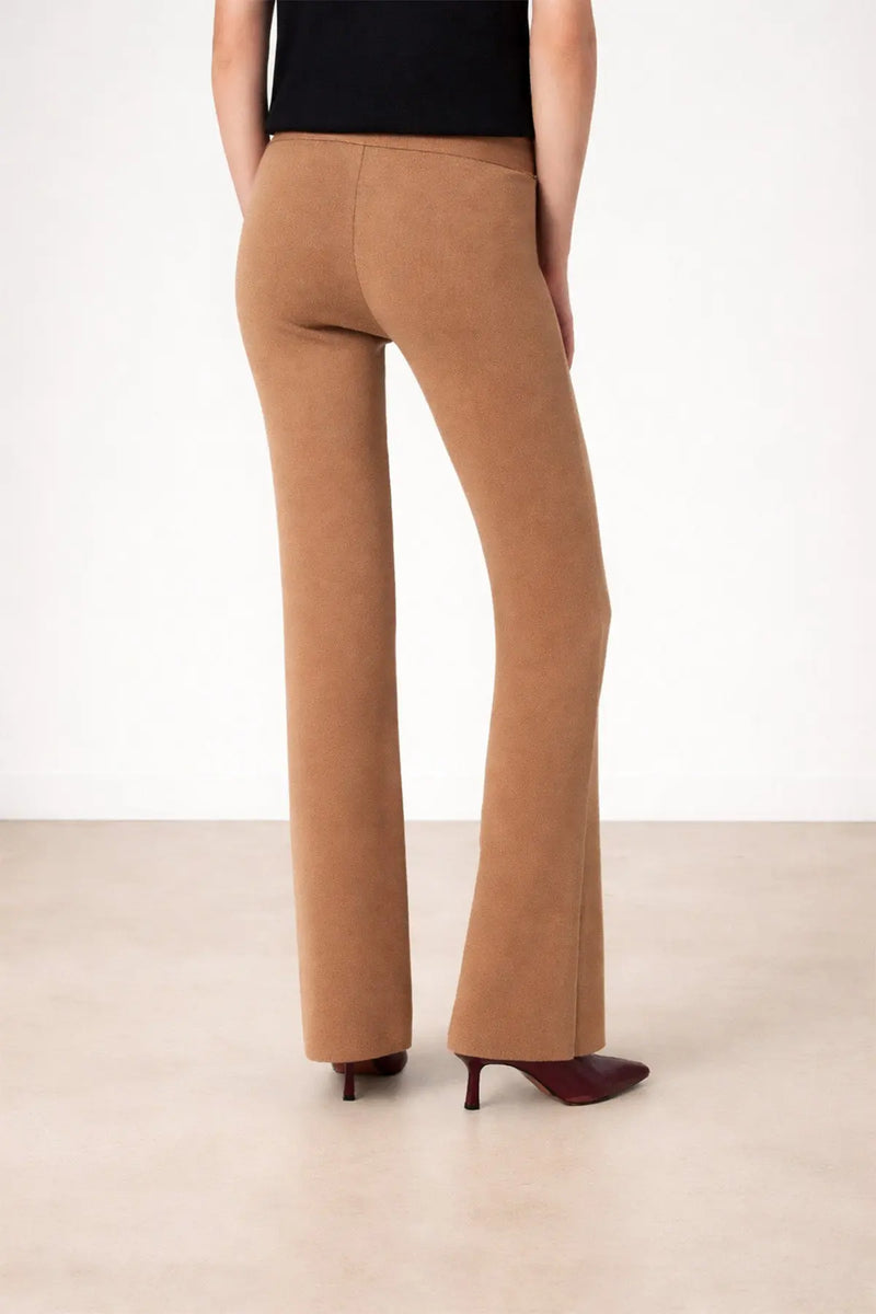 Karamel Nervürlü Yüksek Bel Kadın Pantolon - Mısırlı 1951