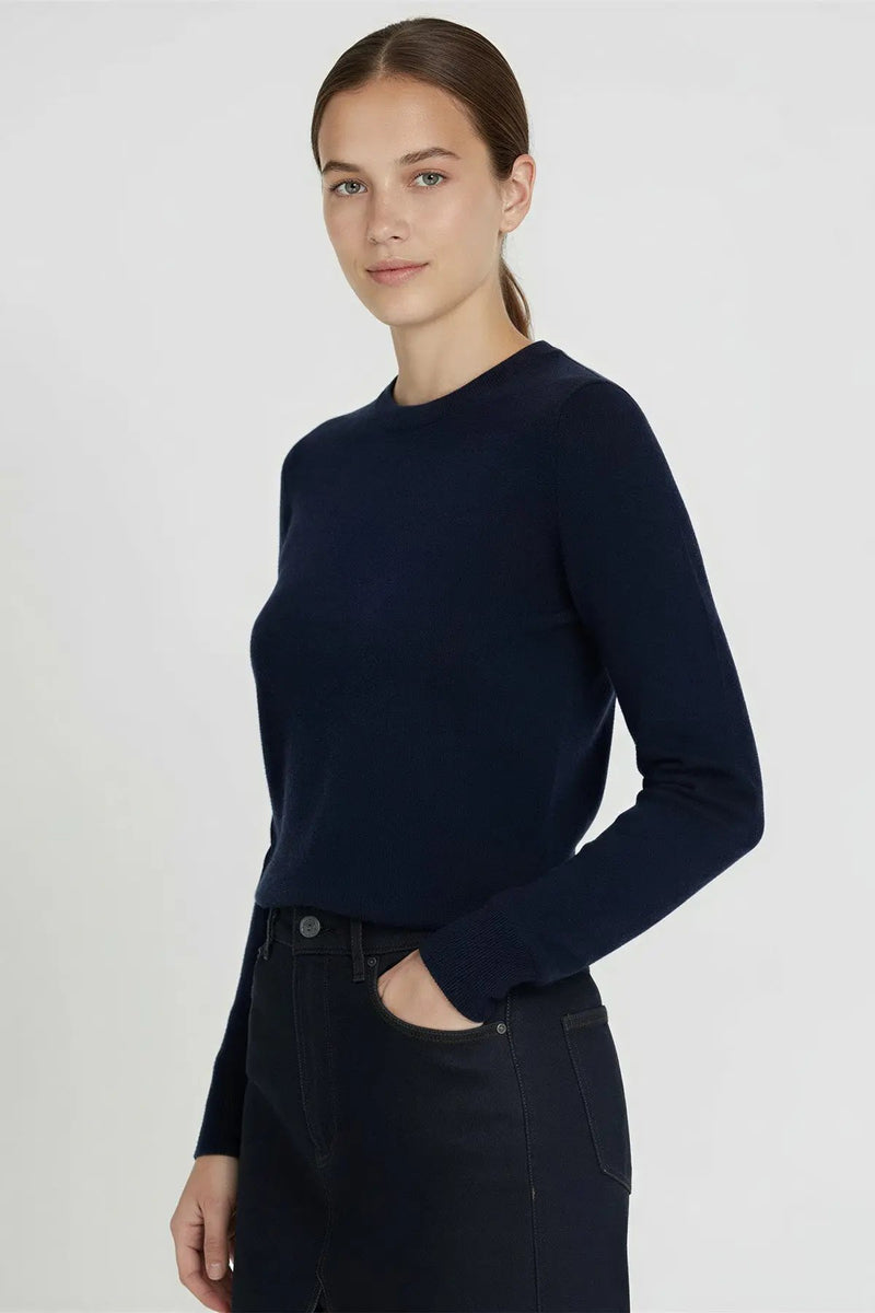 Lacivert Bisiklet Yaka Basic Kadın Kazak  Mısırlı 1951