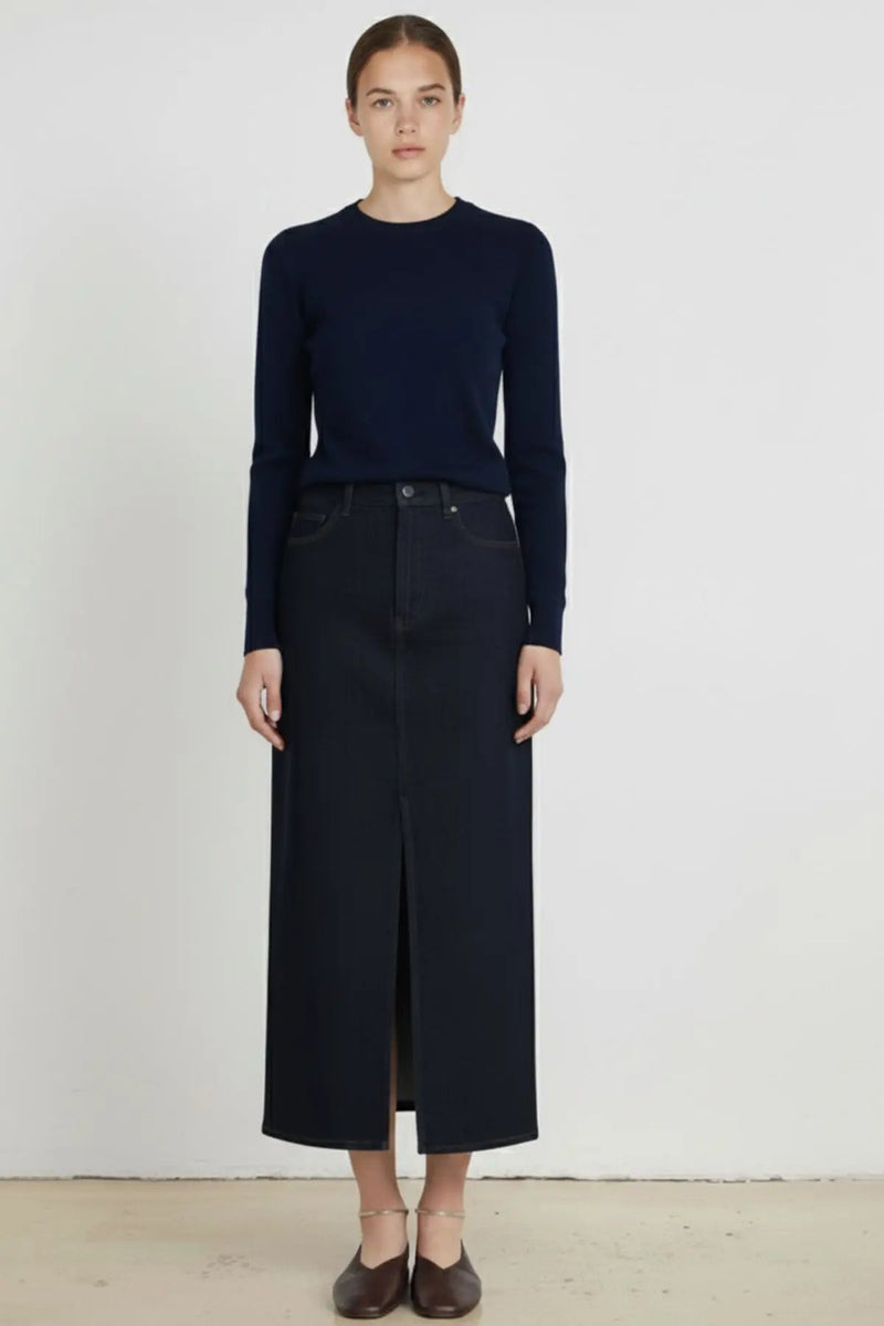 Lacivert Bisiklet Yaka Basic Kadın Kazak  Mısırlı 1951