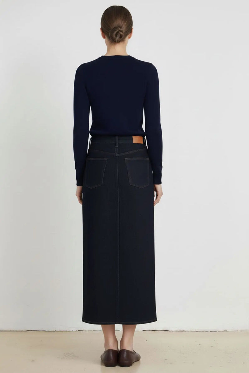 Lacivert Bisiklet Yaka Basic Kadın Kazak  Mısırlı 1951