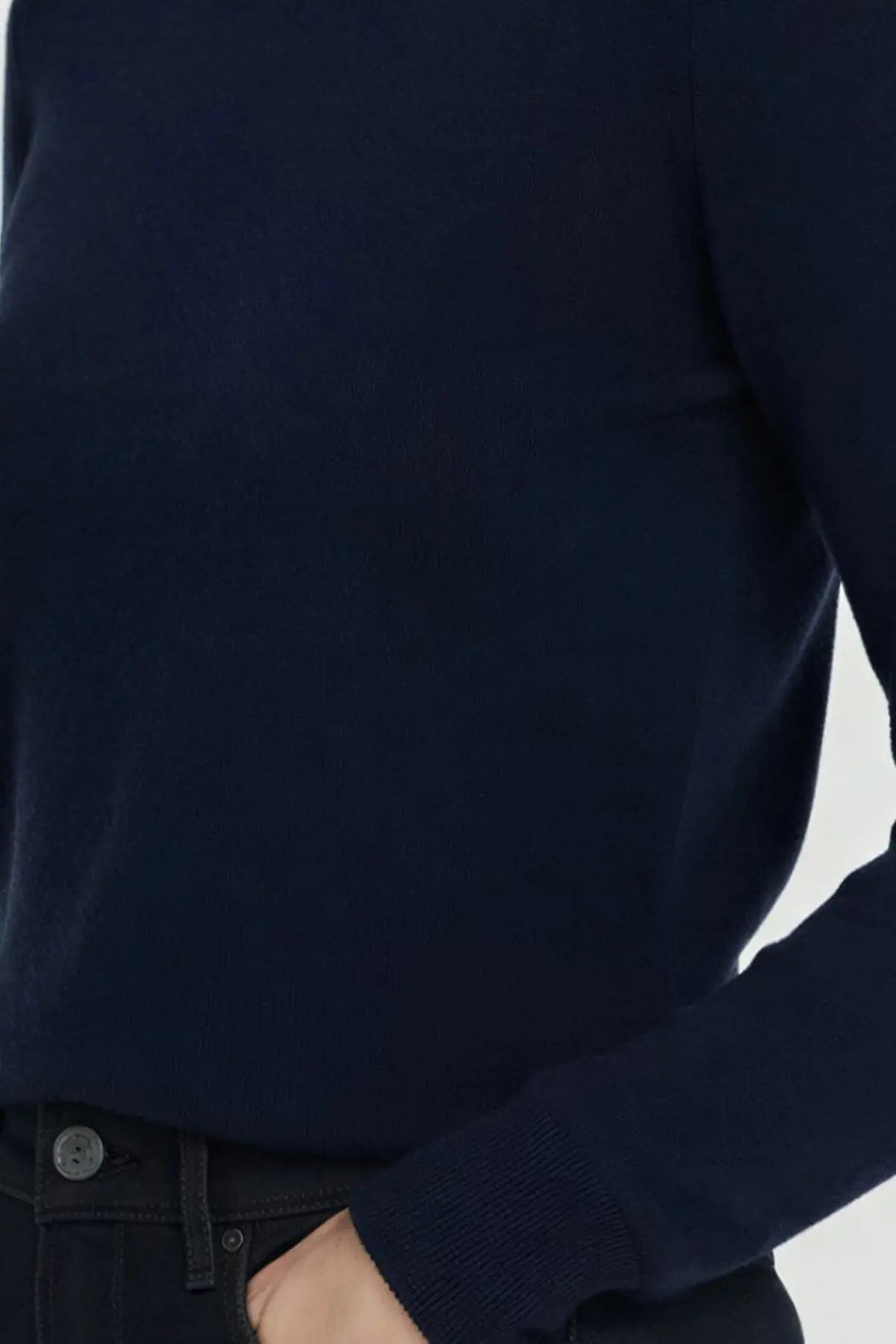 Lacivert Bisiklet Yaka Basic Kadın Kazak - Mısırlı 1951