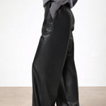 Siyah Suni Deri Kadın Pantolon