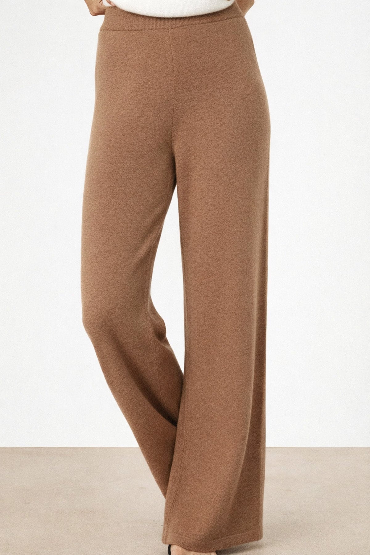 Camel Yüksek Bel Bol Paça Kadın Pantolon