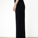 Siyah Taş İşlemeli Bol Paça Kadın Pantolon - Mısırlı 1951