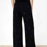 Siyah Taş İşlemeli Bol Paça Kadın Pantolon - Mısırlı 1951