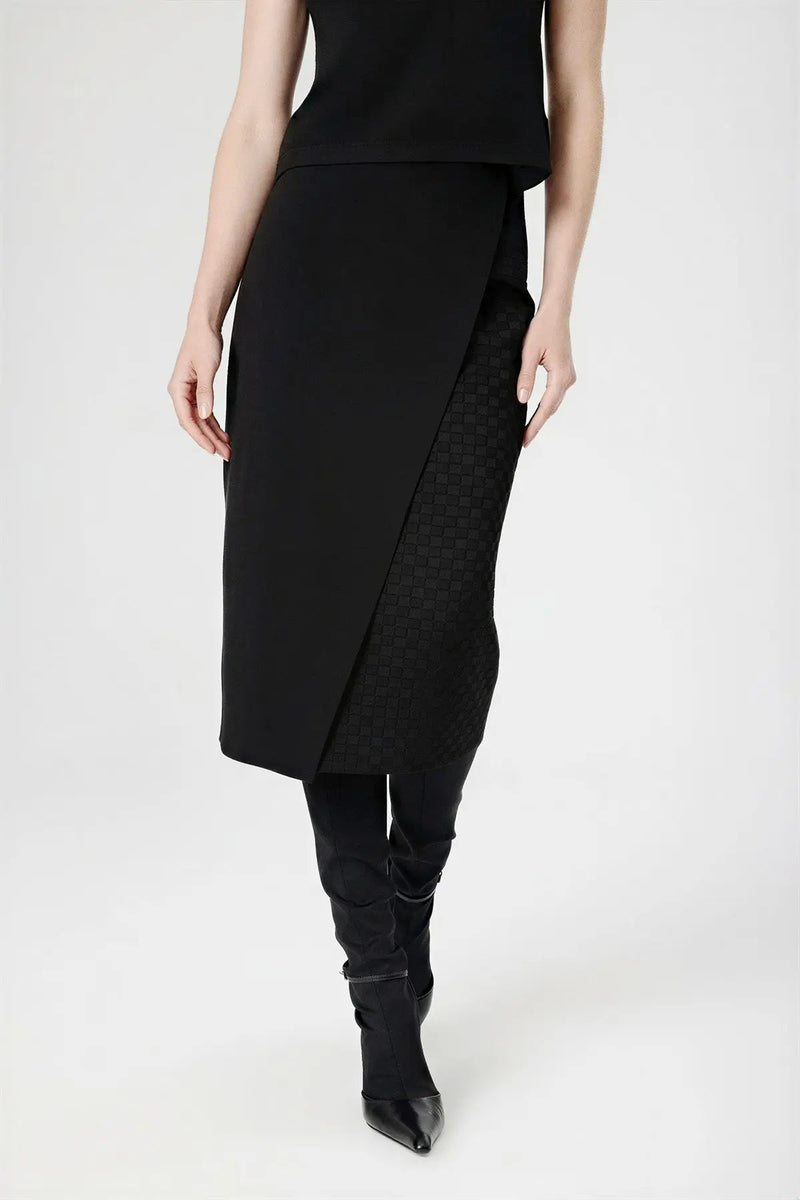 Siyah Kruvaze Desenli Midi Boy Etek  Mısırlı 1951