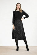 Siyah Payetli Midi Etek