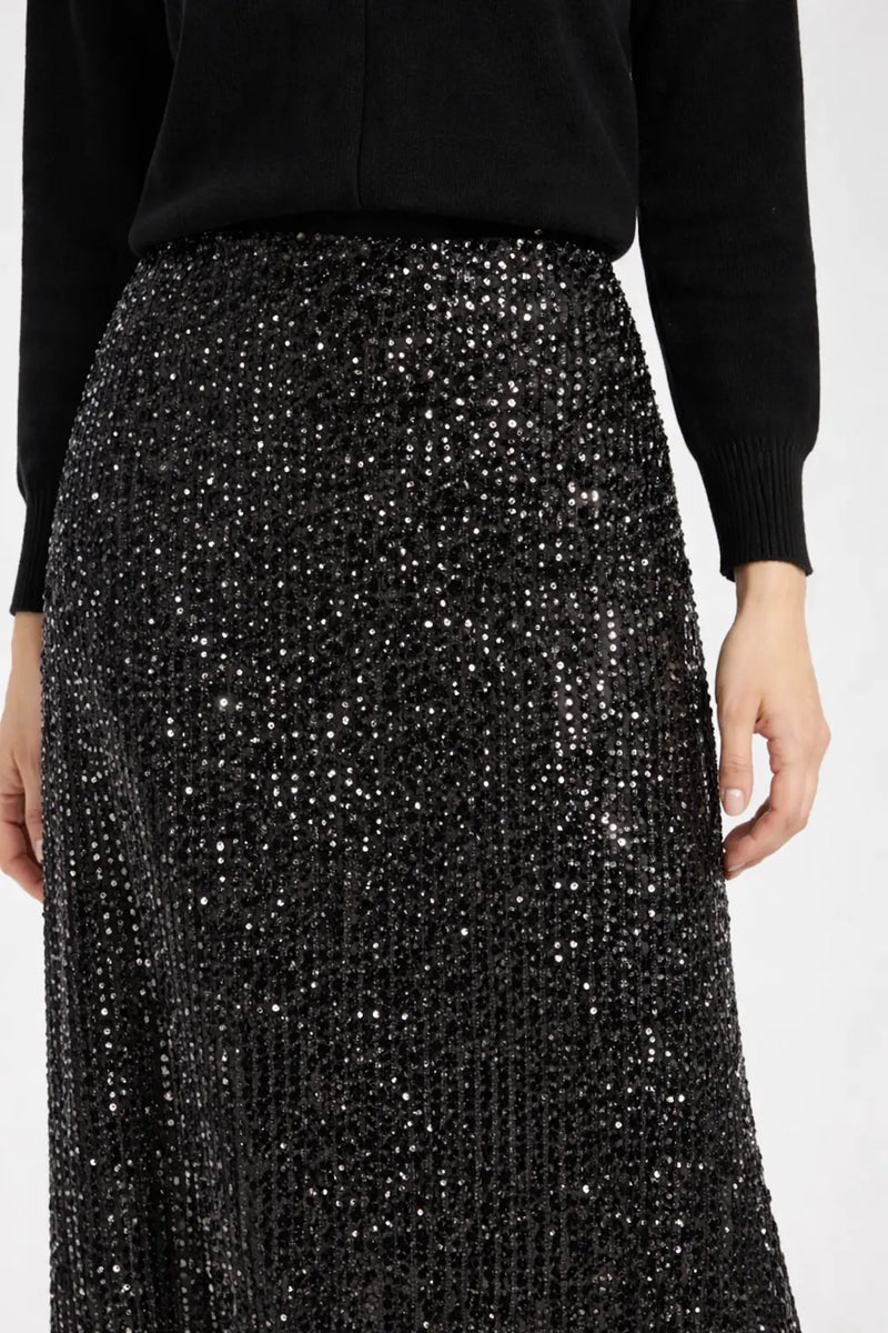 Siyah Payetli Midi Etek  Mısırlı 1951