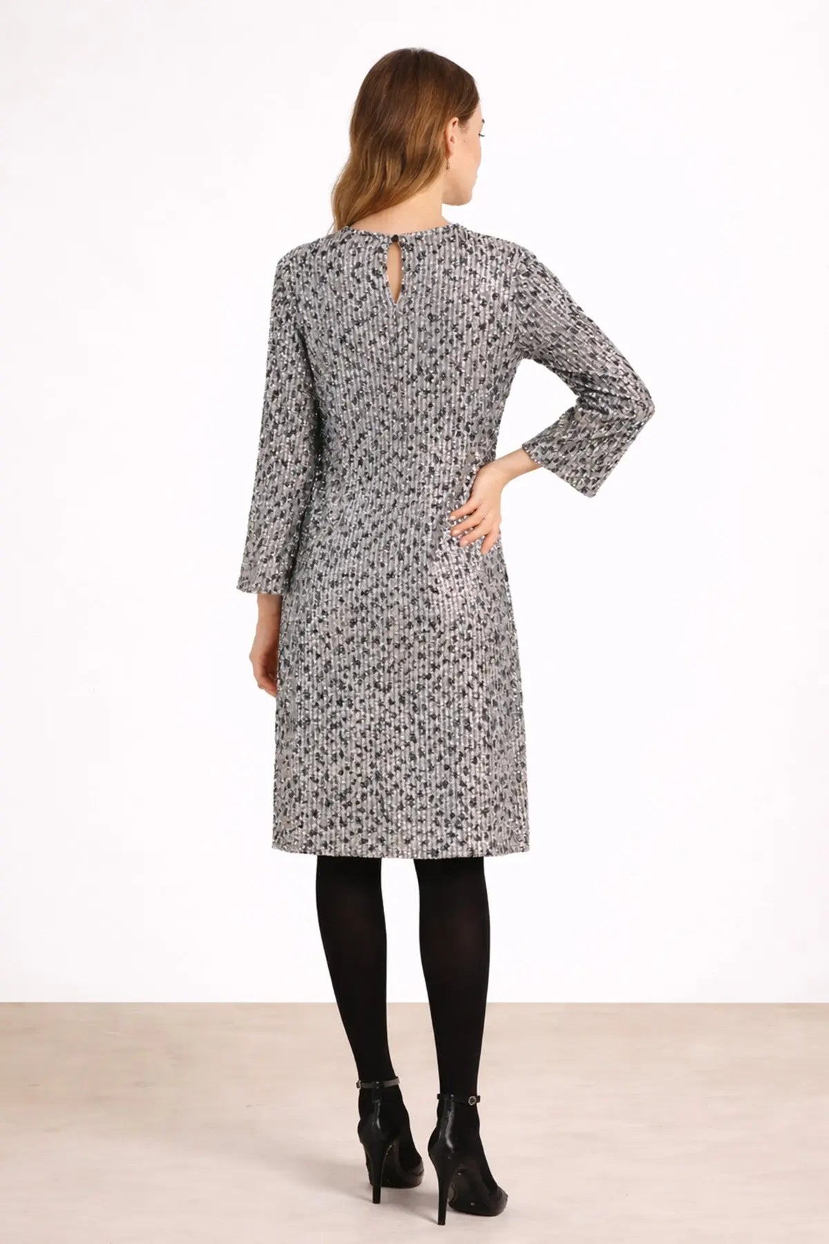 Leopar Desen Payetli Elbise  Mısırlı 1951