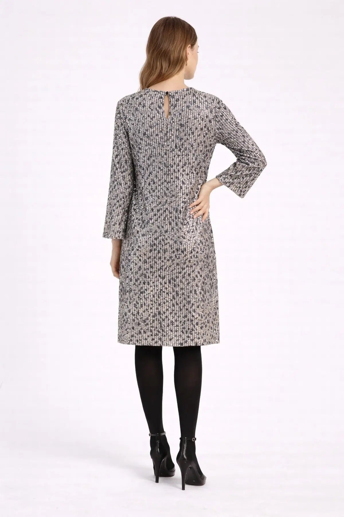 Leopar Desen Payetli Elbise  Mısırlı 1951