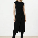 Siyah Yakası Desenli Crop Top - Mısırlı 1951