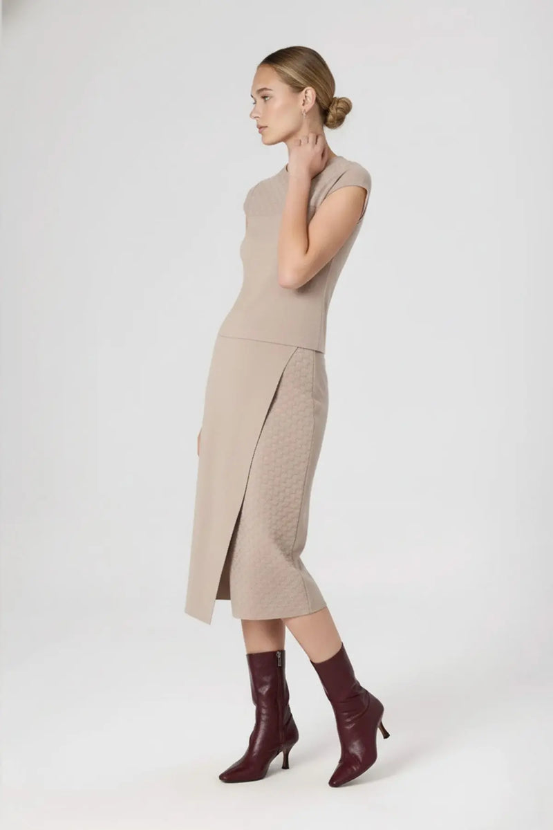 Taş Kruvaze Desenli Midi Boy Etek  Mısırlı 1951