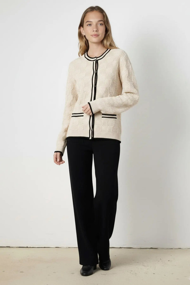 Bej Siyah Şerit Detaylı Kadın Ceket  Mısırlı 1951