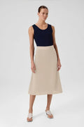 Açık Bej Fileli Midi Boy Etek