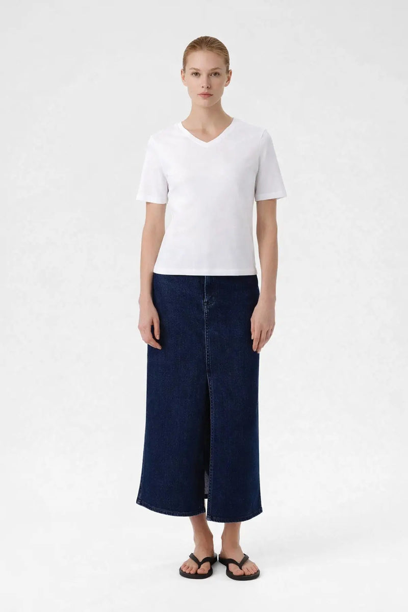 Ekru V Yaka Kısa Kollu Kadın Tişört  Mısırlı 1951