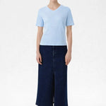 Bebe Mavi V Yaka Kısa Kollu Kadın Tişört  Mısırlı 1951