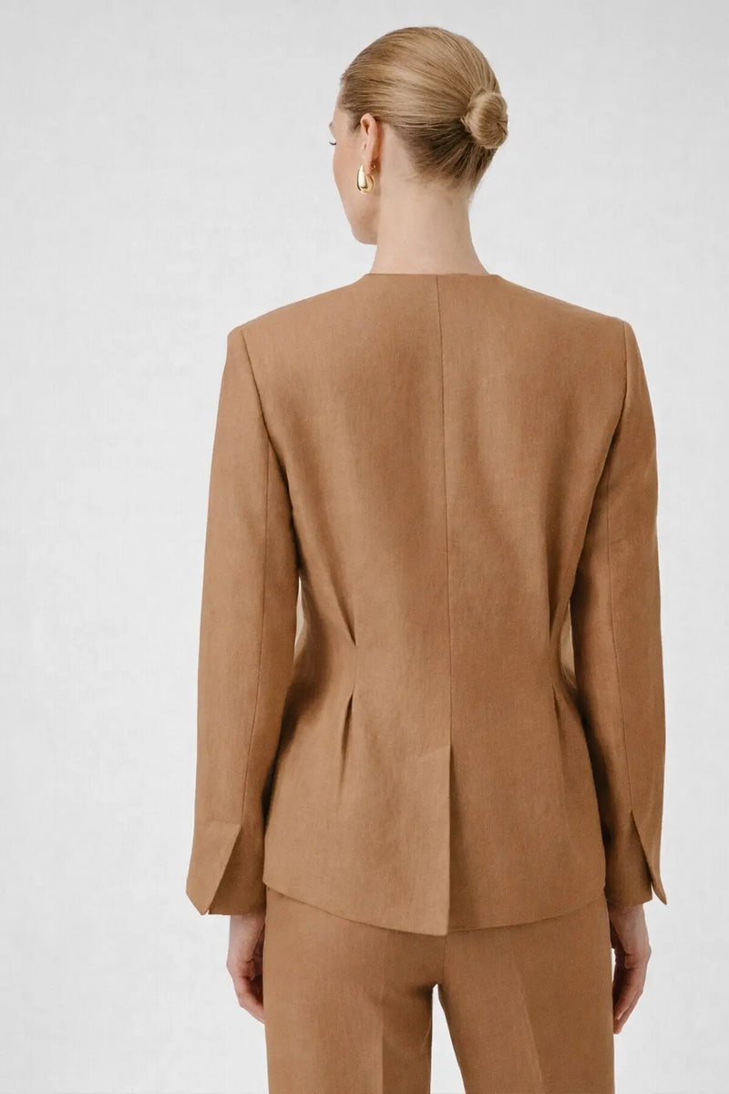 Camel Tek Düğmeli Kadın Blazer Ceket  Mısırlı 1951