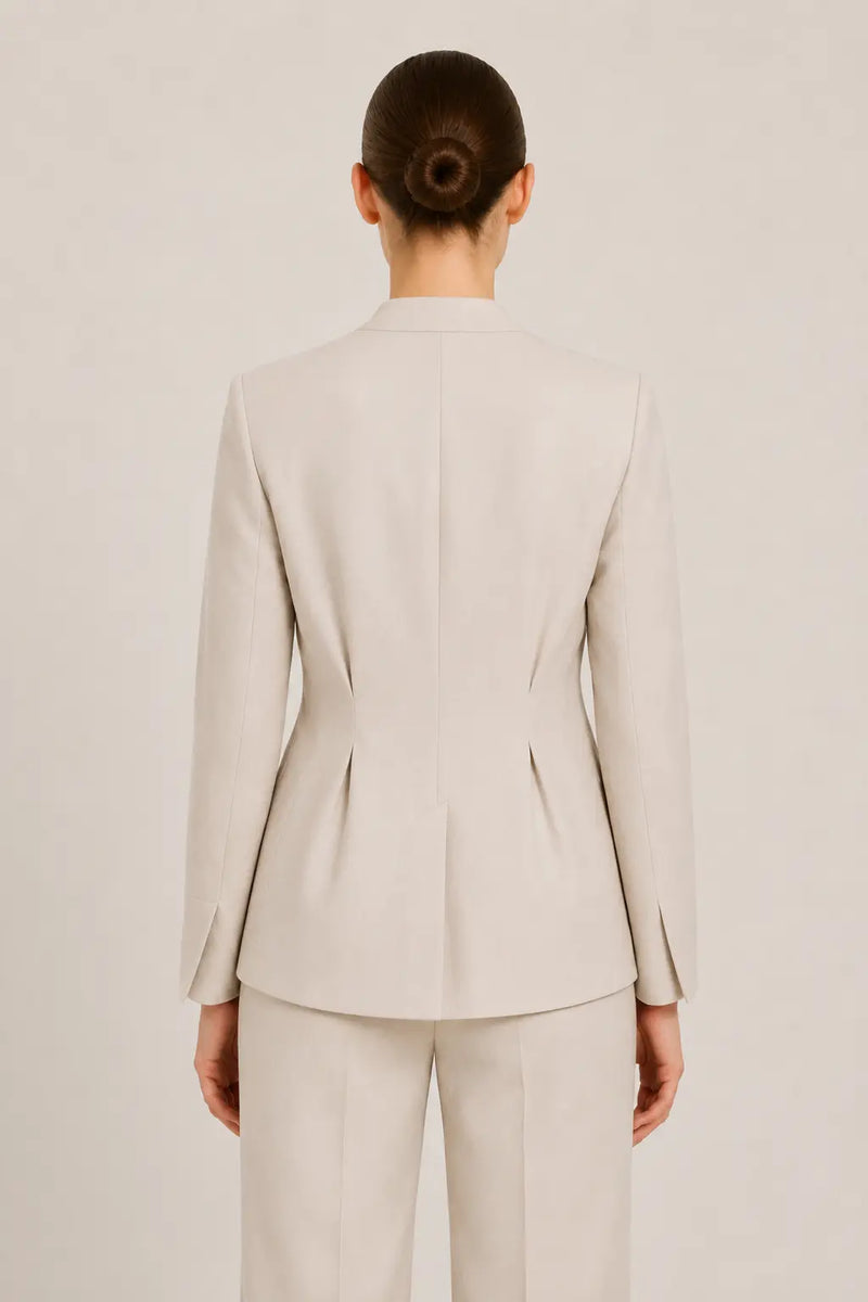 Taş Tek Düğmeli %100 Keten Kadın Ceket