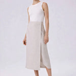 Taş Kruvaze Asimetrik Yırtmaçlı Midi Etek  Mısırlı 1951