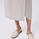 Taş Kruvaze Asimetrik Yırtmaçlı Midi Etek  Mısırlı 1951