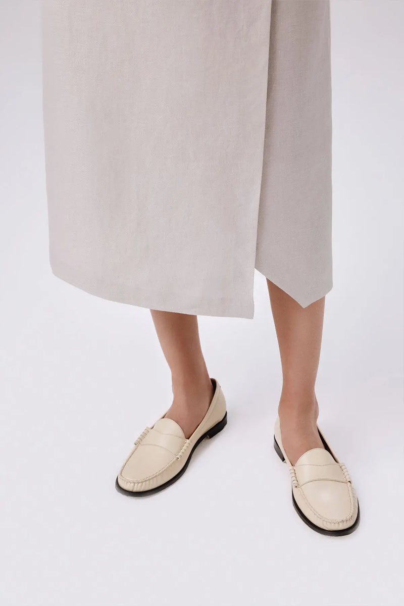 Taş Kruvaze Asimetrik Yırtmaçlı Midi Etek