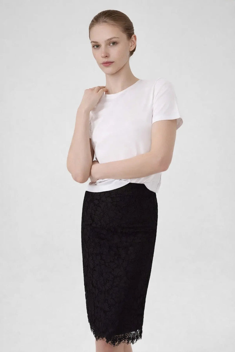 Siyah Dantelli Midi Boy Etek  Mısırlı 1951