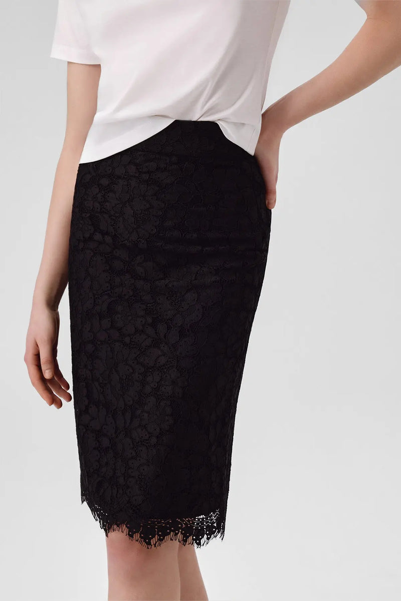 Siyah Dantelli Midi Boy Etek  Mısırlı 1951