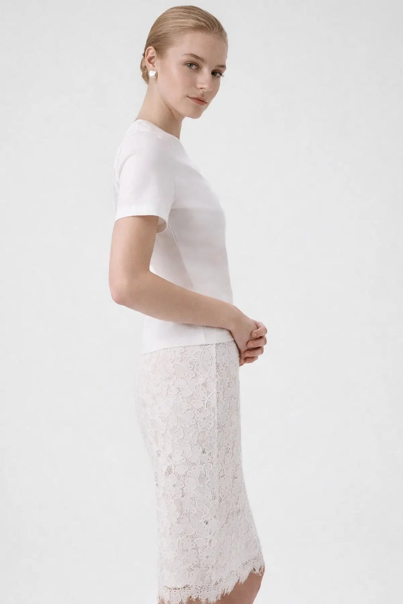 Ekru Dantelli Midi Boy Etek  Mısırlı 1951