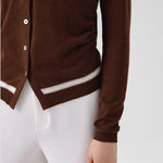 Kahverengi Beli Büzgülü Kadın Hırka  Mısırlı 1951