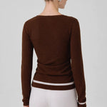 Kahverengi Beli Büzgülü Kadın Hırka  Mısırlı 1951