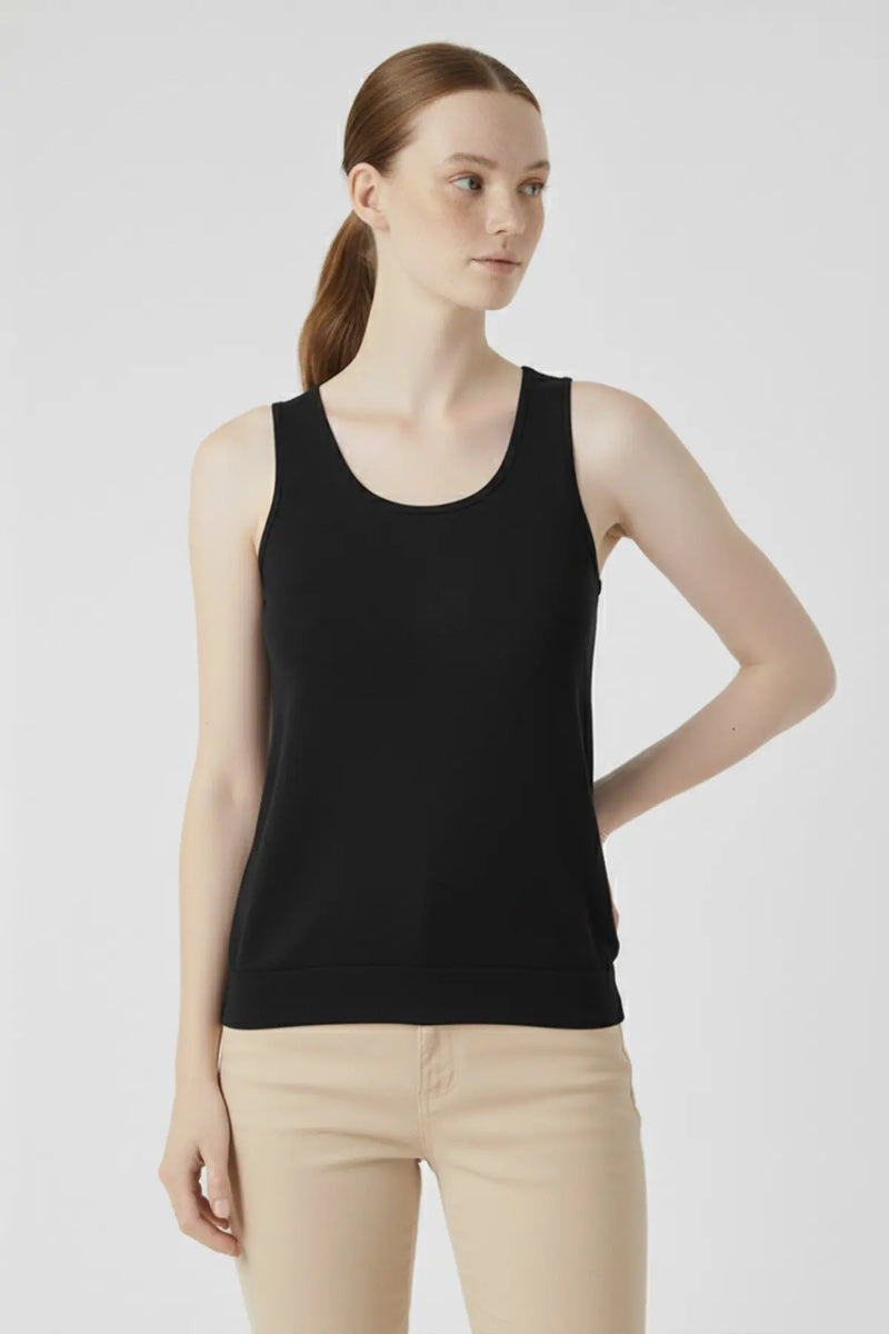 Siyah Kalın Askılı Triko Kadın Atlet  Mısırlı 1951