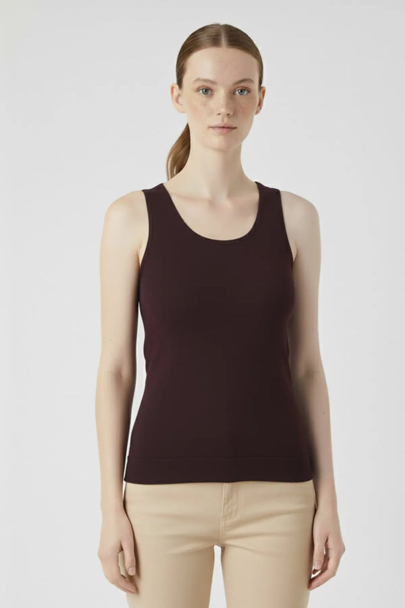 Acı Kahve Kalın Askılı Triko Kadın Atlet  Mısırlı 1951