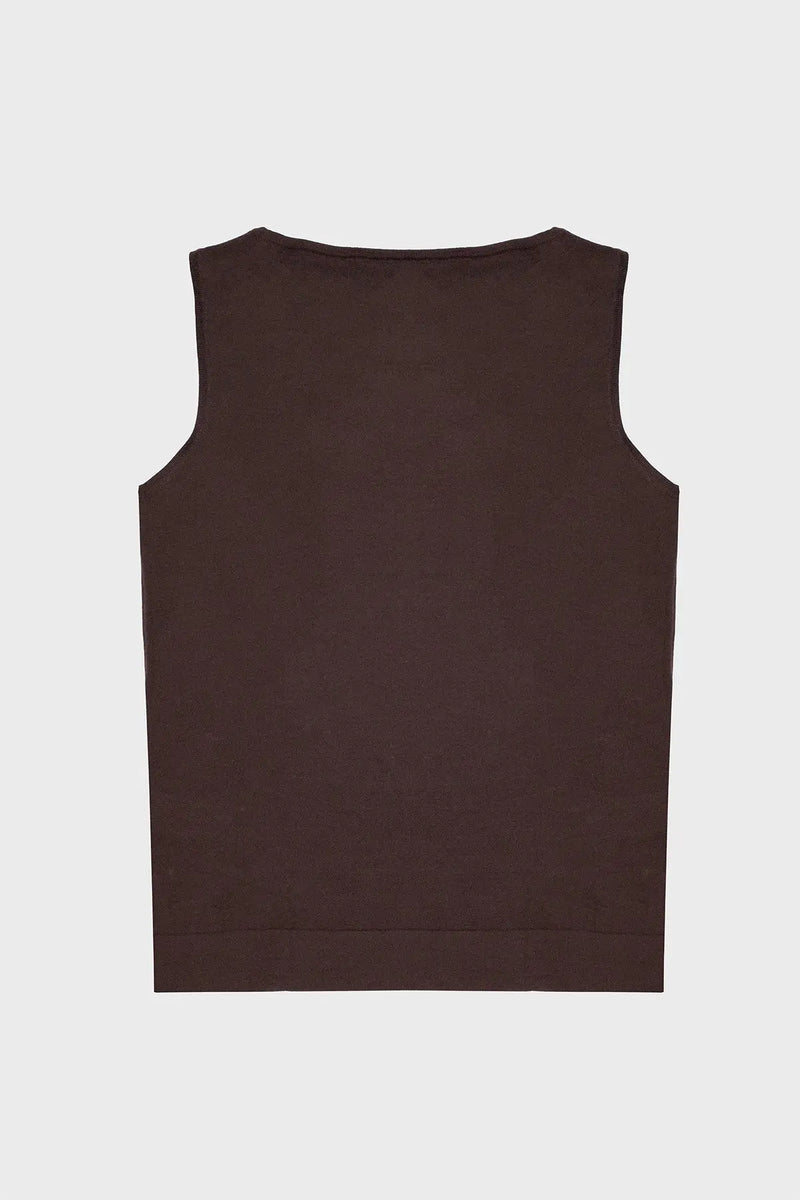 Acı Kahve Kalın Askılı Triko Kadın Atlet  Mısırlı 1951