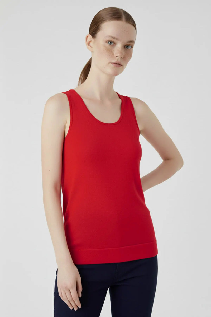 Kırmızı Kalın Askılı Triko Kadın Atlet  Mısırlı 1951