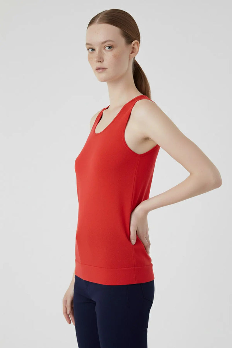 Kırmızı Kalın Askılı Triko Kadın Atlet  Mısırlı 1951