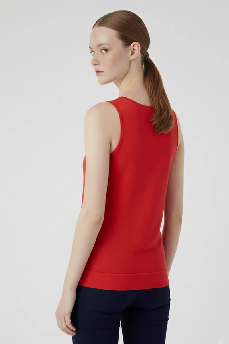 Kırmızı Kalın Askılı Triko Kadın Atlet  Mısırlı 1951