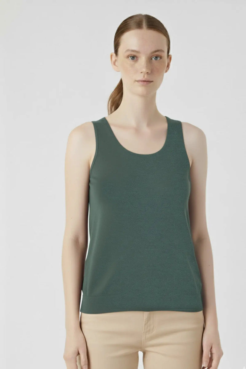 Yeşil Kalın Askılı Triko Kadın Atlet  Mısırlı 1951