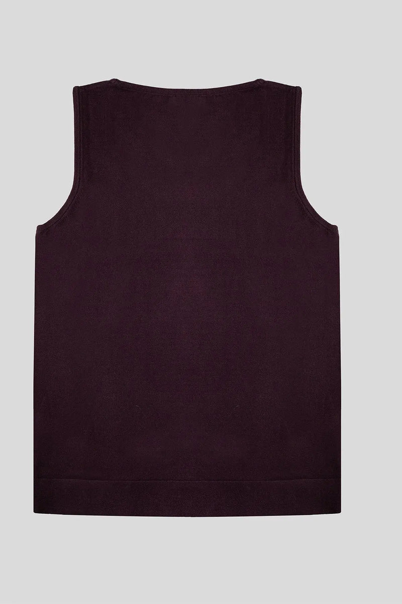 Mürdüm Kalın Askılı Triko Kadın Atlet  Mısırlı 1951