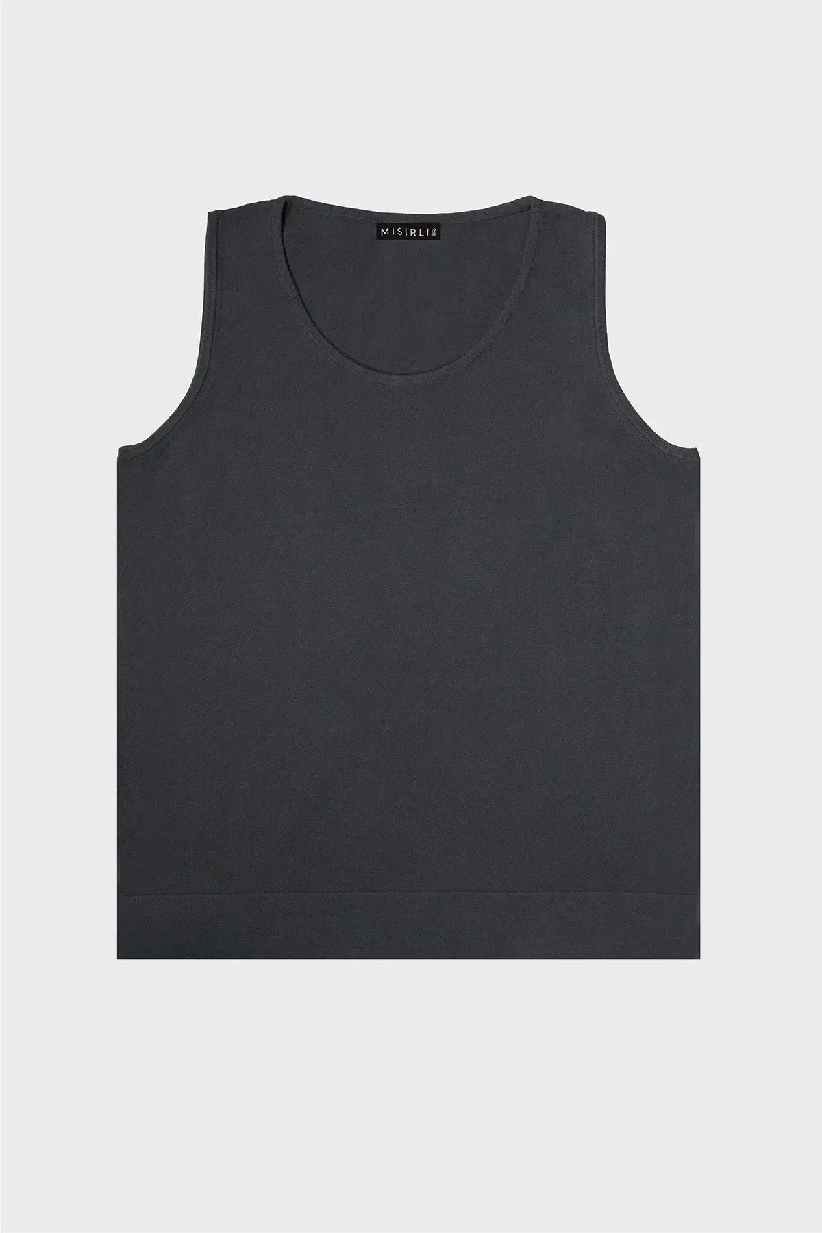 Koyu Gri Kalın Askılı Triko Kadın Atlet  Mısırlı 1951