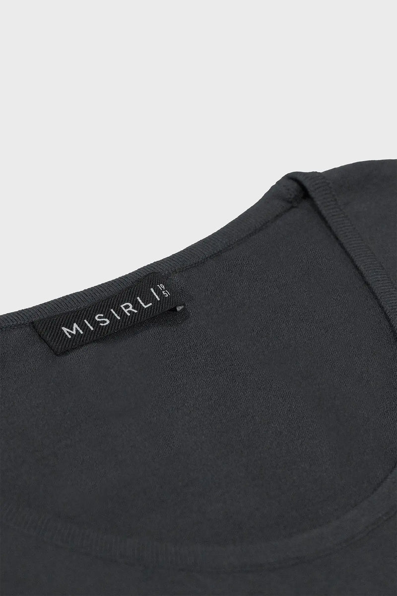 Koyu Gri Kalın Askılı Triko Kadın Atlet  Mısırlı 1951