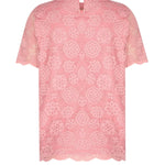 Gül Kurusu Dantelli Kısa Kollu Bluz  Mısırlı 1951